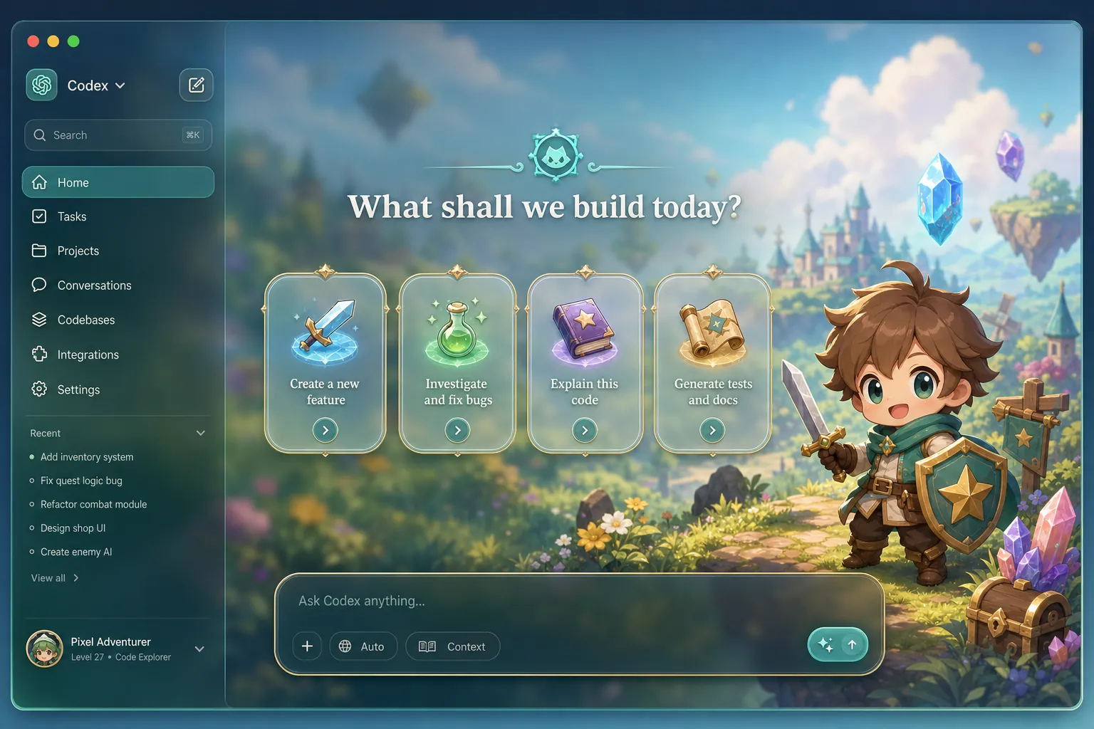 Chibi RPG — Cute chibi RPG adventure vibe Codex skin